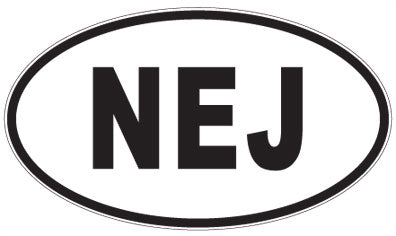 NEJ - 3 Letter Initials Oval Sticker