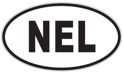 NEL - 3 Letter Initials Oval Sticker