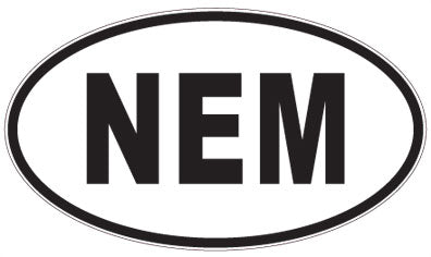 NEM - 3 Letter Initials Oval Sticker