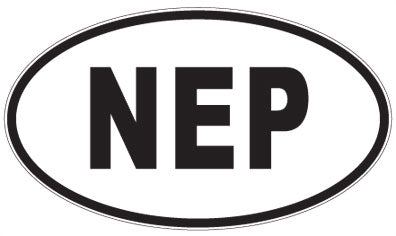 NEP - 3 Letter Initials Oval Sticker