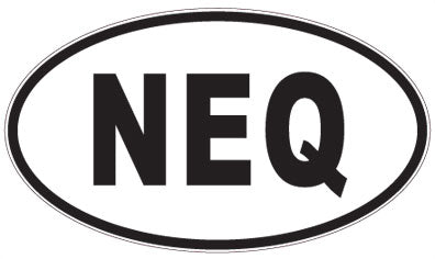 NEQ - 3 Letter Initials Oval Sticker