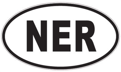 NER - 3 Letter Initials Oval Sticker