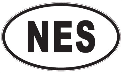 NES - 3 Letter Initials Oval Sticker