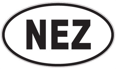 NEZ - 3 Letter Initials Oval Sticker