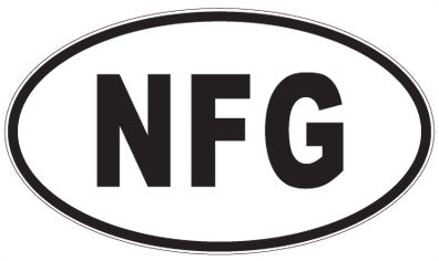 NFG - 3 Letter Initials Oval Sticker