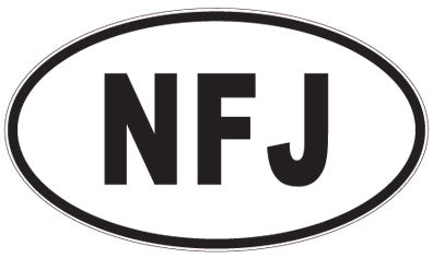 NFJ - 3 Letter Initials Oval Sticker
