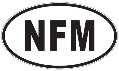 NFM - 3 Letter Initials Oval Sticker