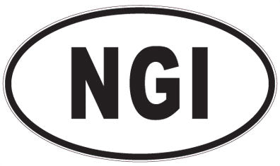 NGI - 3 Letter Initials Oval Sticker