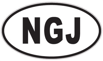 NGJ - 3 Letter Initials Oval Sticker
