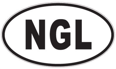 NGL - 3 Letter Initials Oval Sticker