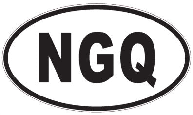 NGQ - 3 Letter Initials Oval Sticker