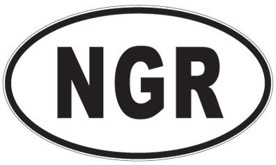 NGR - 3 Letter Initials Oval Sticker