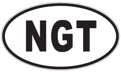 NGT - 3 Letter Initials Oval Sticker