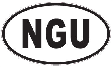 NGU - 3 Letter Initials Oval Sticker
