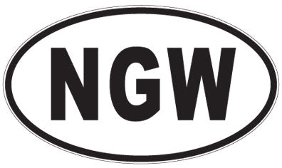 NGW - 3 Letter Initials Oval Sticker