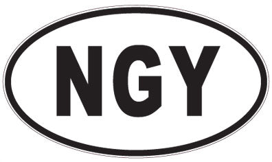 NGY - 3 Letter Initials Oval Sticker