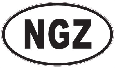 NGZ - 3 Letter Initials Oval Sticker