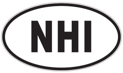 NHI - 3 Letter Initials Oval Sticker