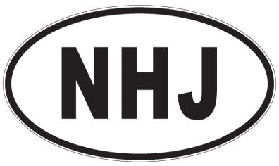 NHJ - 3 Letter Initials Oval Sticker