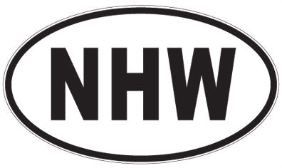 NHW - 3 Letter Initials Oval Sticker
