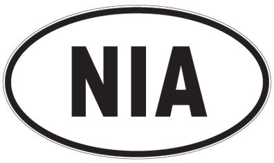 NIA - 3 Letter Initials Oval Sticker