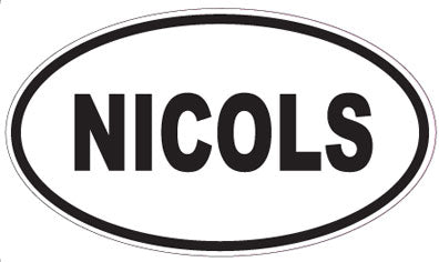 NICOLS - Oval Sticker