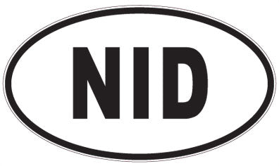 NID - 3 Letter Initials Oval Sticker