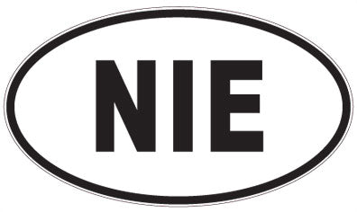 NIE - 3 Letter Initials Oval Sticker