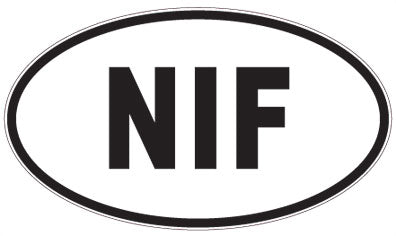 NIF - 3 Letter Initials Oval Sticker