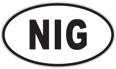 NIG - 3 Letter Initials Oval Sticker