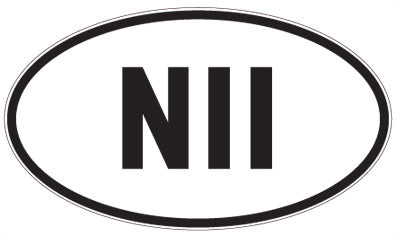 NII - 3 Letter Initials Oval Sticker
