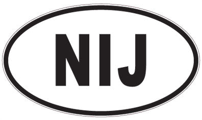 NIJ - 3 Letter Initials Oval Sticker