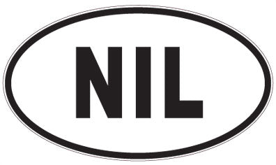 NIL - 3 Letter Initials Oval Sticker
