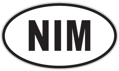 NIM - 3 Letter Initials Oval Sticker
