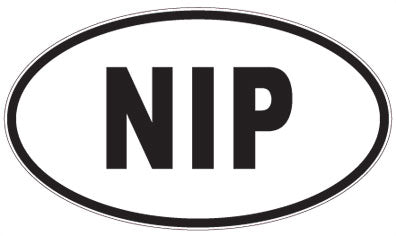 NIP - 3 Letter Initials Oval Sticker