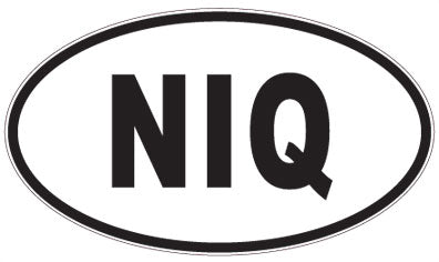 NIQ - 3 Letter Initials Oval Sticker