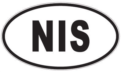 NIS - 3 Letter Initials Oval Sticker