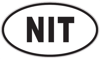 NIT - 3 Letter Initials Oval Sticker