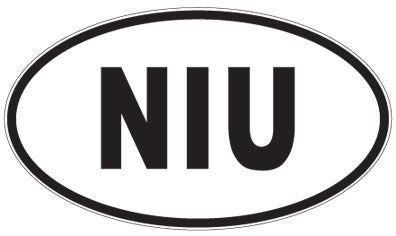 NIU - 3 Letter Initials Oval Sticker