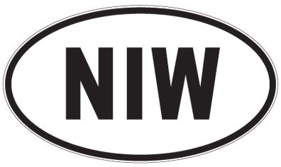 NIW - 3 Letter Initials Oval Sticker