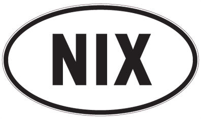 NIX - 3 Letter Initials Oval Sticker