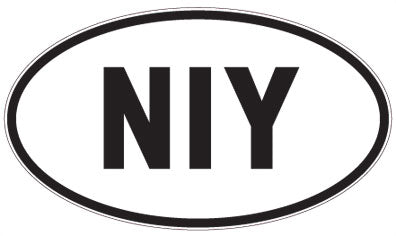 NIY - 3 Letter Initials Oval Sticker