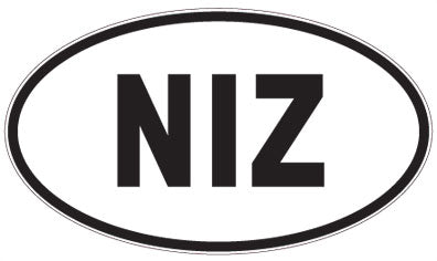 NIZ - 3 Letter Initials Oval Sticker