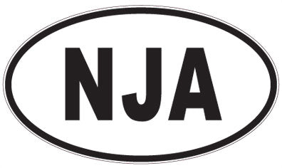 NJA - 3 Letter Initials Oval Sticker