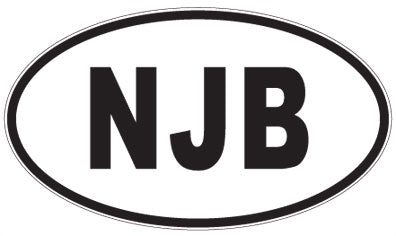 NJB - 3 Letter Initials Oval Sticker