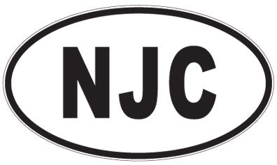 NJC - 3 Letter Initials Oval Sticker