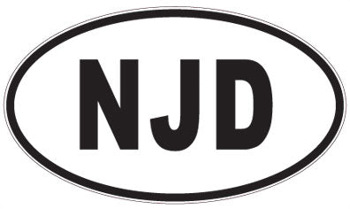 NJD - 3 Letter Initials Oval Sticker