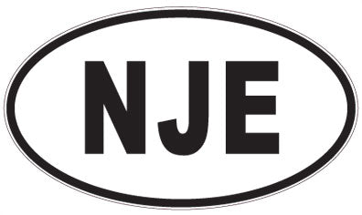 NJE - 3 Letter Initials Oval Sticker