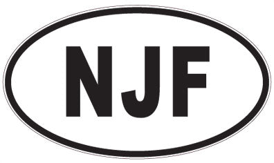 NJF - 3 Letter Initials Oval Sticker