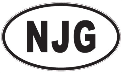 NJG - 3 Letter Initials Oval Sticker